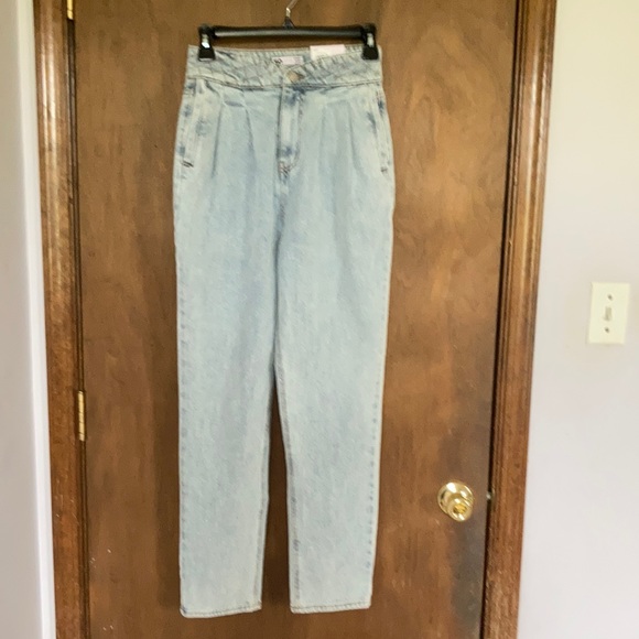 Relisting❌Super highrise straight woven denim jean pant quilted design waistband - Picture 4 of 17